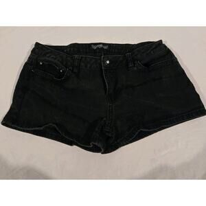 Womens YMI Jeans Shorts Black Embroidered Pockets Size 11